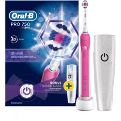Braun Oral B PRO 750 Pink 3 D White- Różowa szczoteczka elektryczna - Edycja Limitowana
